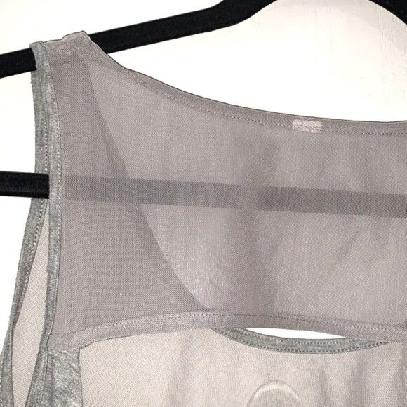 Gray Mesh Back Heathered Tank Top Lightweight Breathable Yoga Activewe - Picture 7 of 9